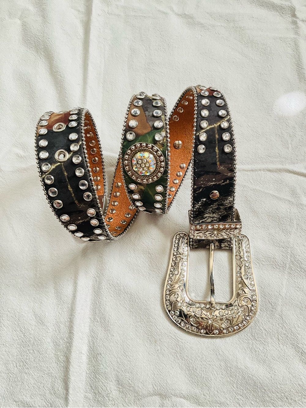 Blazin Roxx Camo Bling Belt Western Rodeo Festival